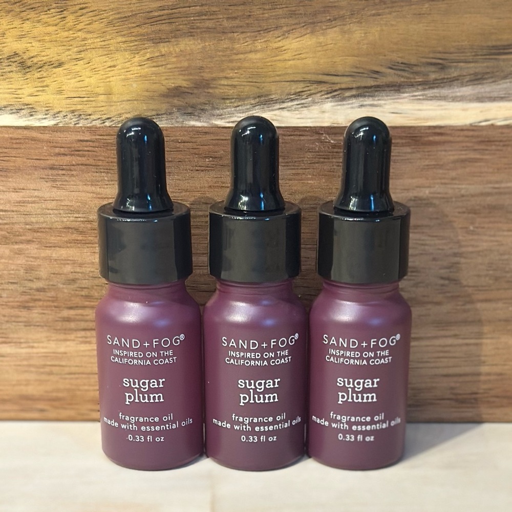 3x Sand + Fog Sugar Plum Diffuser Home Fragrance Oil Set 10mL Holiday Gift NWOB